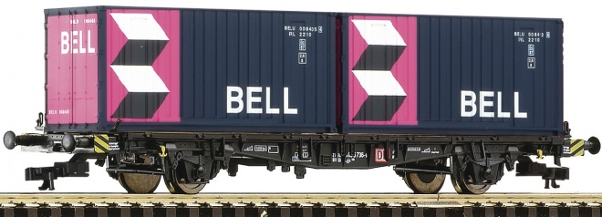 Container car with two 20 containers BELL<br /><a href='images/pictures/Roco/225629.jpg' target='_blank'>Full size image</a>
